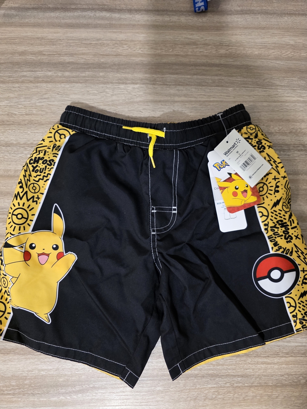 Pokémon Pikachu Boys Swim Trunks - Black & Yellow - Sz M(8) - NWT